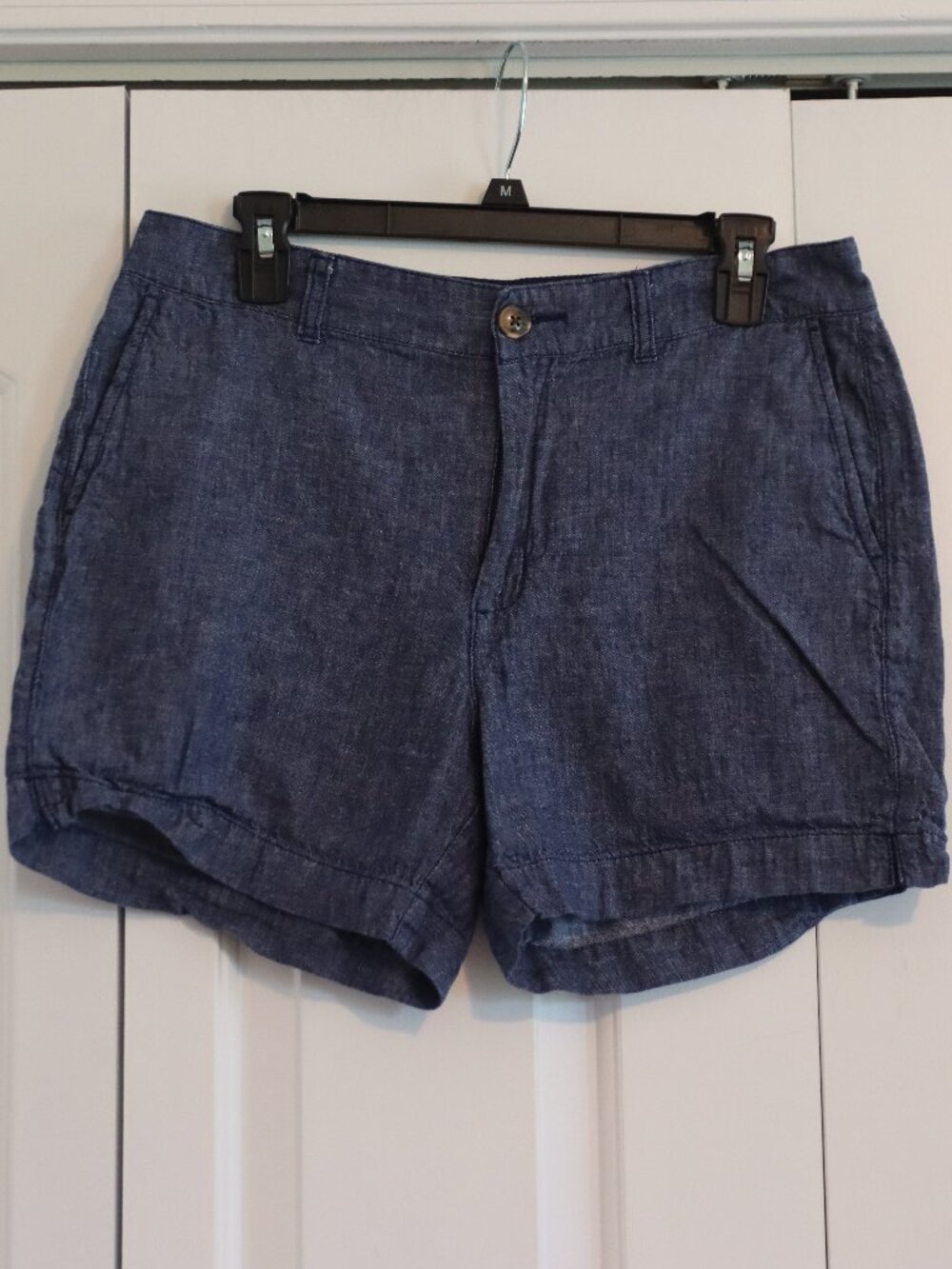 Old Navy Blue Everyday Short High Rise Linen/Cotton Blend Size 8